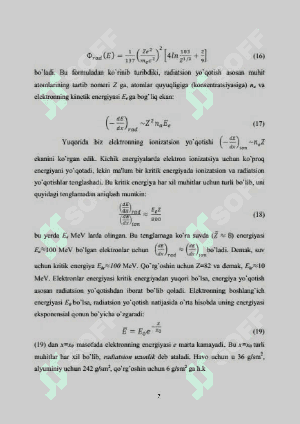 ELEKTRONLARNING RADIATSION TORMOZLANISHI 7