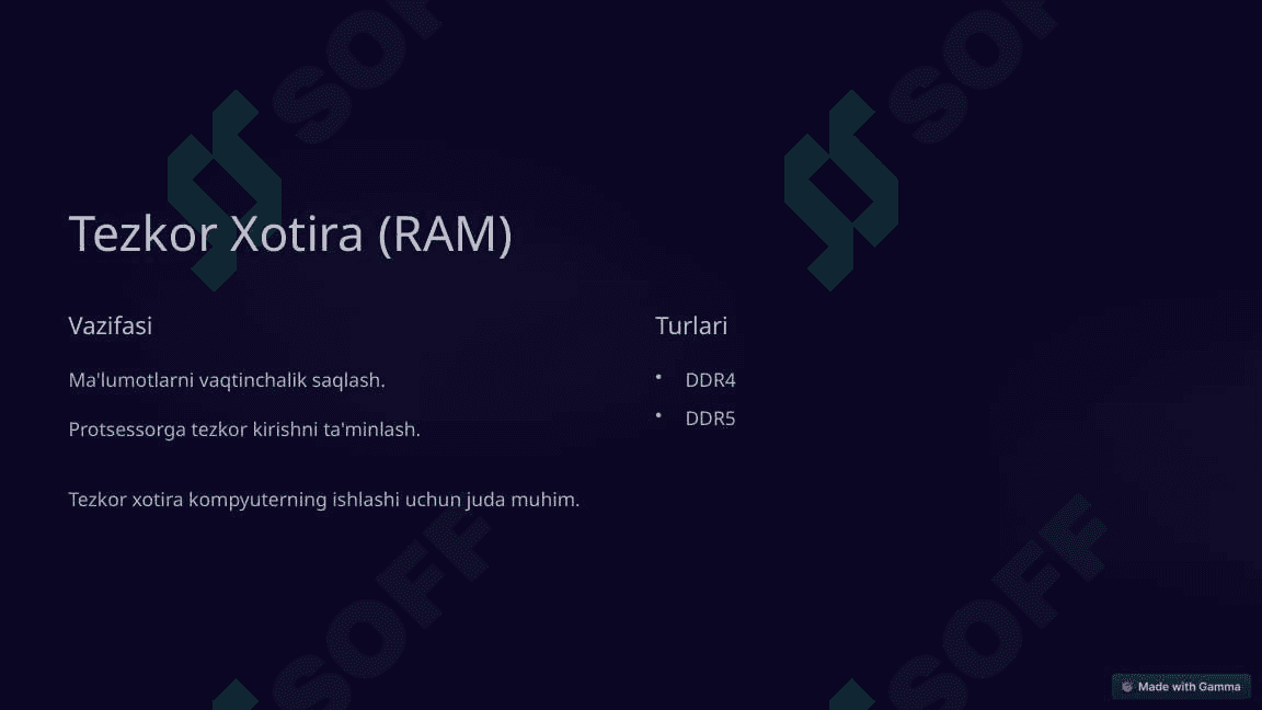 Tezkor va Doimiy Xotira Qurilmalari 3