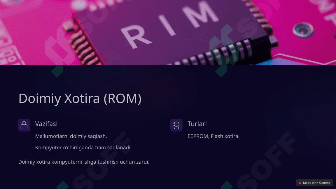 Tezkor va Doimiy Xotira Qurilmalari 4