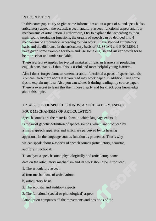 Coursework: ASPECTS OF SOUND SPEECH 3