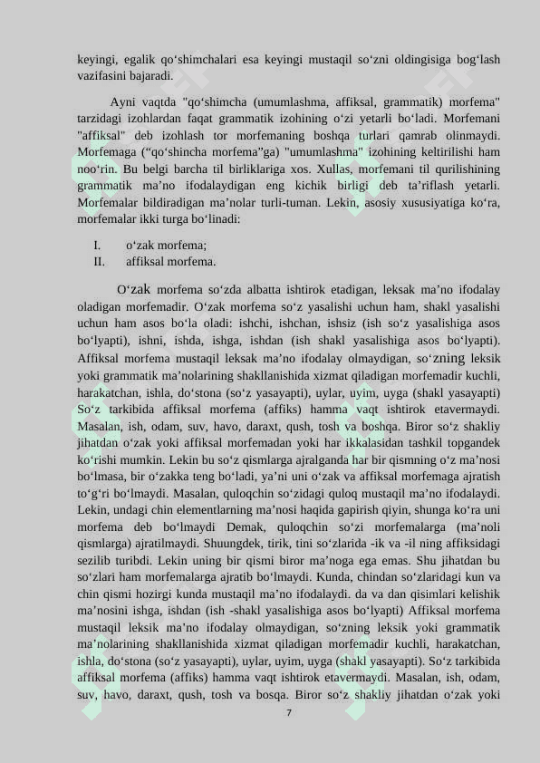 Tilshunoslik yo'nalishida "Morfema tavsifida grafikli organayzerlar"mavzusida Kurs ishi 7