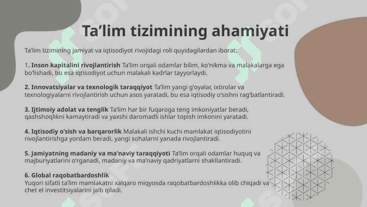 Oʻzbekistonda ta’lim tizimi islohotlari 2