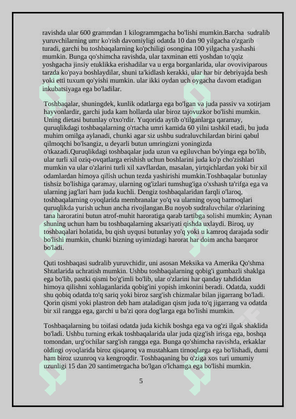 “TOSHBAQALAR TUZILISHINING ASOSIY XUSUSIYATLARI TURLARI TARQALISHI 5