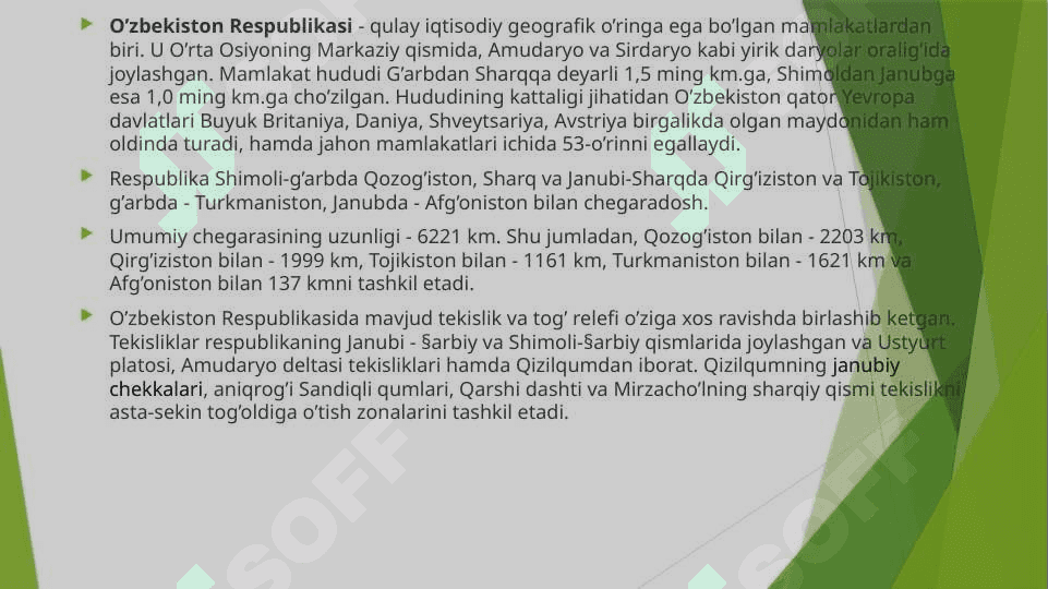 O‘zbekistonning tabiiy sharoiti va resurslarini iqtisodiy geografik baholash 3