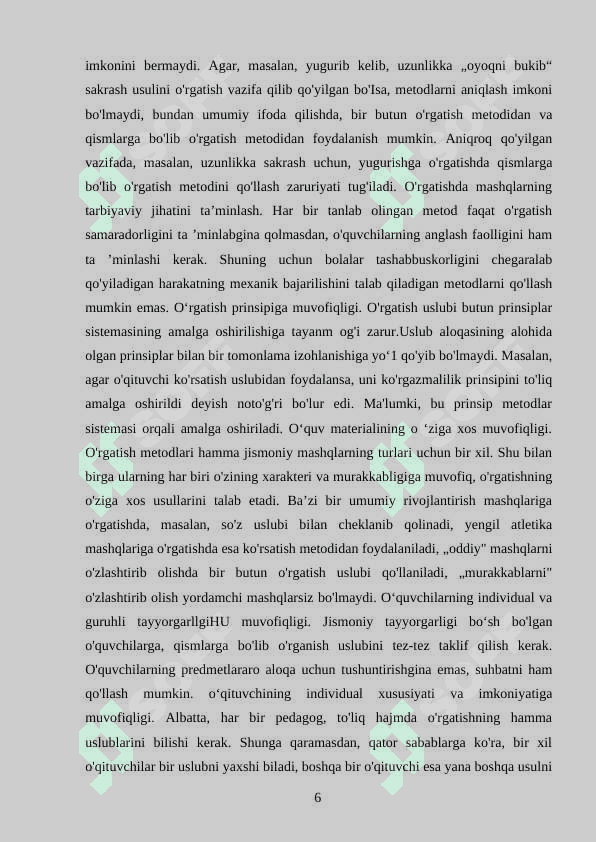 Ko’p yillik trenirovkaning etaplari va unda hal qilinadigan masalalar 6