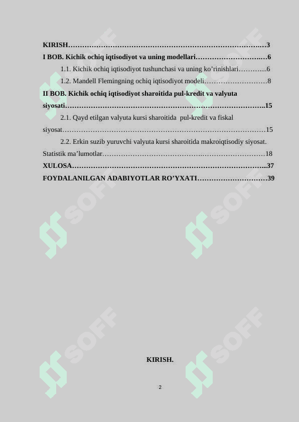 KICHIK OCHIQ IQTISODIYOT MODELI 2