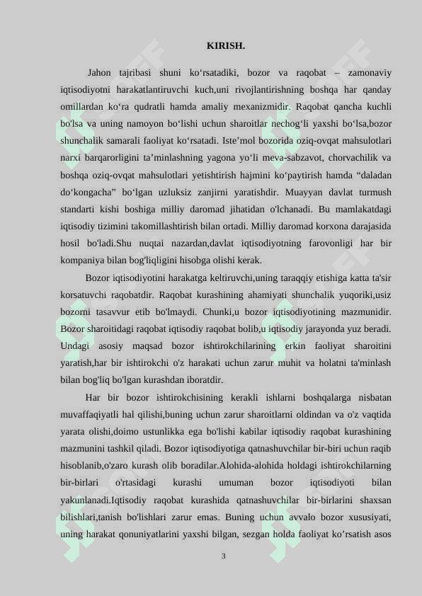 Maykl porter uslubiyatiga ko’ra o’zbekistonning raqobat ustunligi. 3