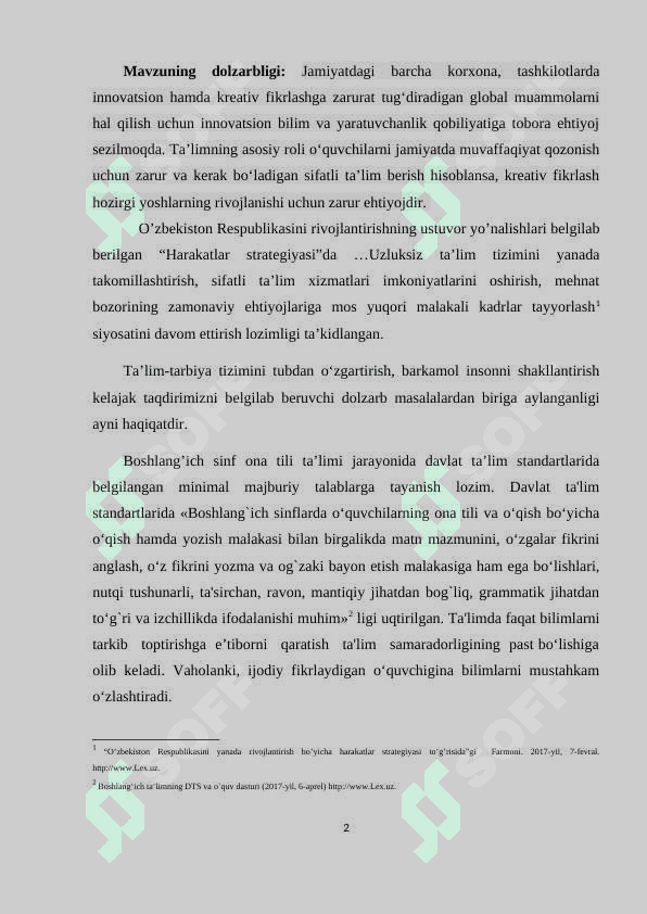 BOSHLANG`ICH SINF ONA TILI DARSLARIDA O‘QUVCHILARNI KREATIV FIKRLASHGA O‘RGATISH 2