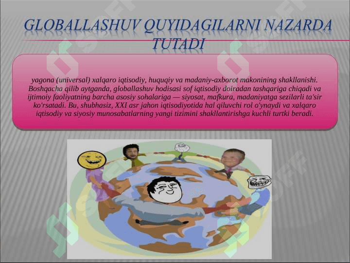 Jahon iqtisodiyoti globallashuvining xalqaro moliya tizimiga ta’siri 5