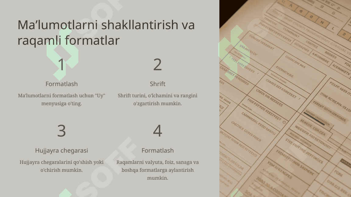 Jadvallar yaratishda Microsoft Excel dasturidan foydalanish. Grafika. Diagramma va unga maʼlumotlar kiritish 8
