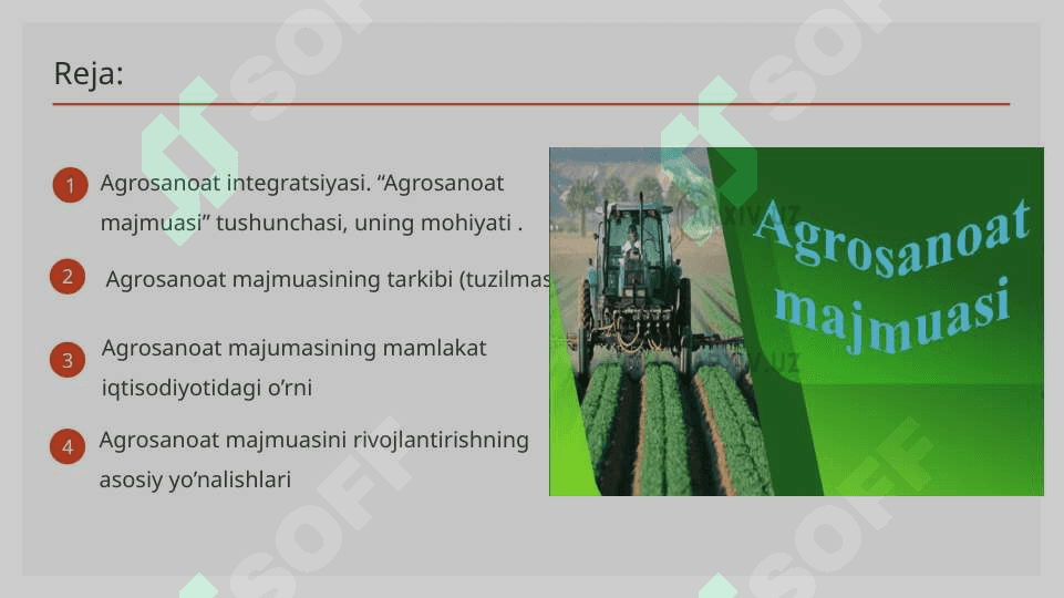 Agrosanoat majmuasining mohiyati va uning tarkibi 2