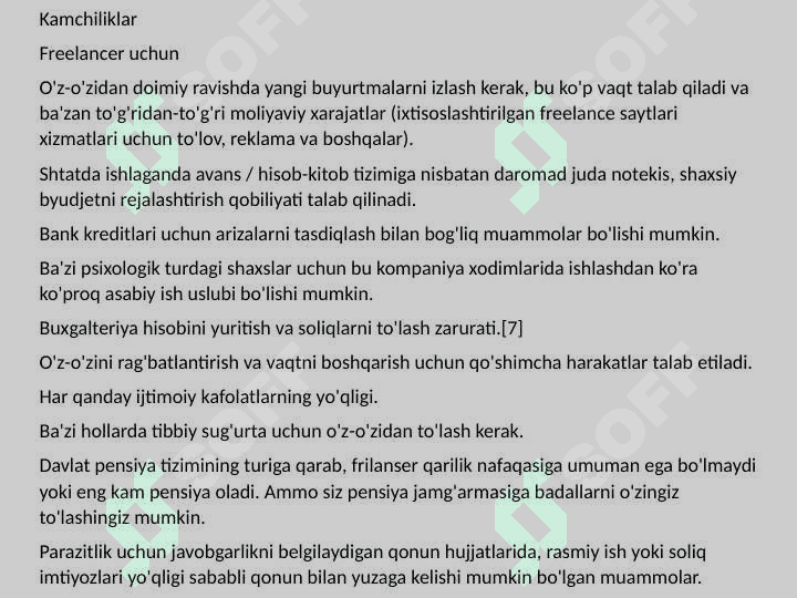 Frilanser kim va u nima ish qiladi ? 4