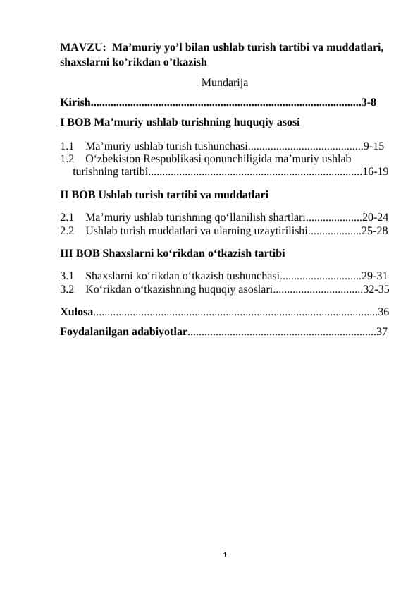 Ma’muriy yo’l bilan ushlab turish tartibi va muddatlari, shaxslarni ko’rikdan o’tkazish k.docx 1