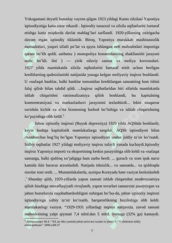 XX ASR BOSHLARIDA YAPONIYANING SIYOSIY AHVOLI. 7