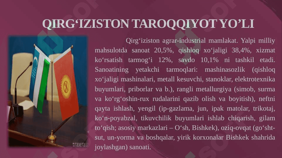 Markaziy osiyo respublikalarining milliy istiqlol yo’li.Mustaqillik yillarida iqtisodiy madaniy va ma’naviy taraqqiyoti T.pptx 5