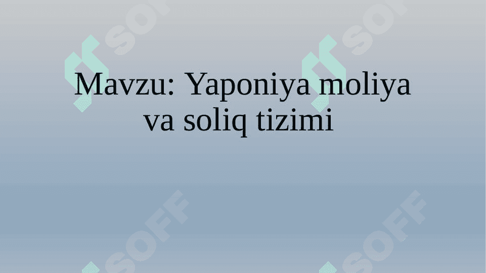 Yaponiya moliya va soliq tizimi 2