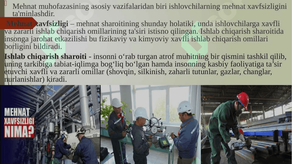 MEHNAT MUHOFAZASINING HUQUQIY VA TASHKILIY ASOSLARINI NAZORAT QILUVCHI ORGANLAR 5