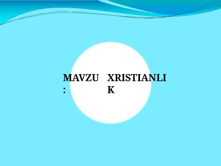 xristianlik 1