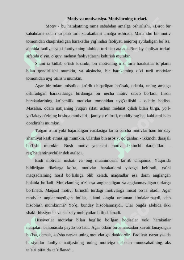 Motivatsiya nazariyalari.Motivatsion sohani tekshirish metodlari M.docx 2