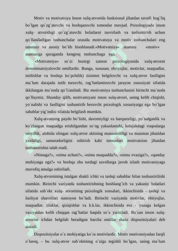Motivatsiya nazariyalari.Motivatsion sohani tekshirish metodlari M.docx 4