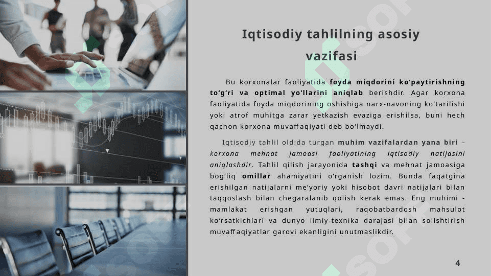 Mehmonxona xo’jaligida faoliyat tahlili faniga kirish 4