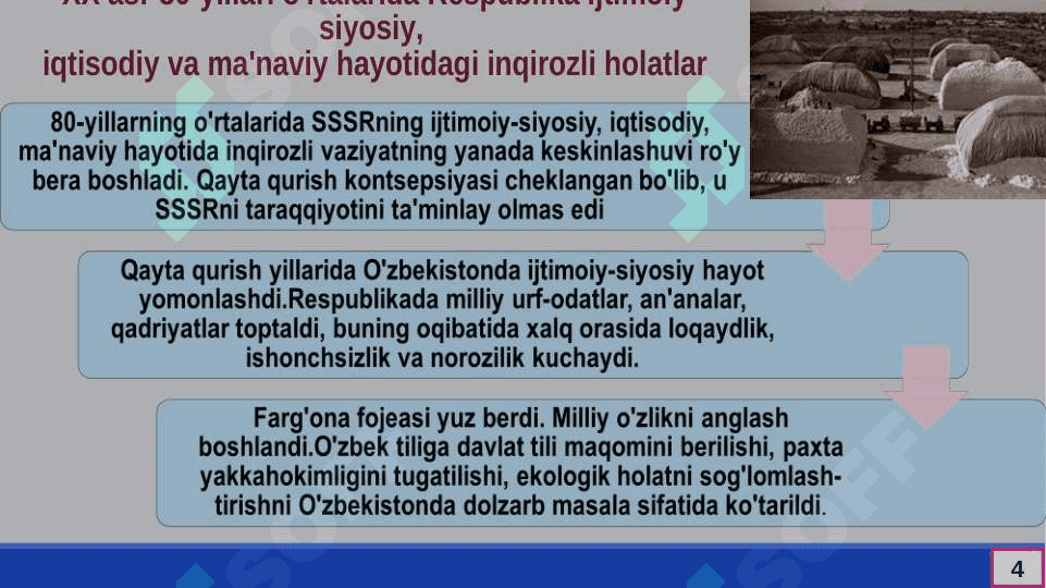 mavzu.  Mustaqillik arafasida O‘zbekistondagi ijtimoiy-siyosiy jarayonlar 5
