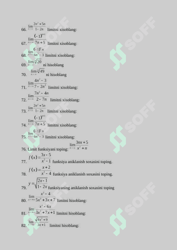 Matematika yakuni savollar 4