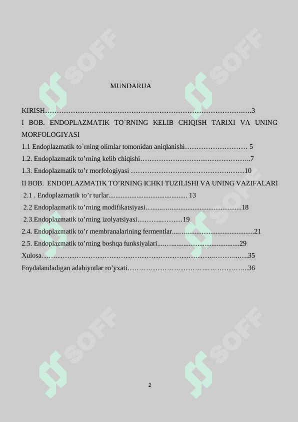 Endoplazmatik tor kurs ishi 2