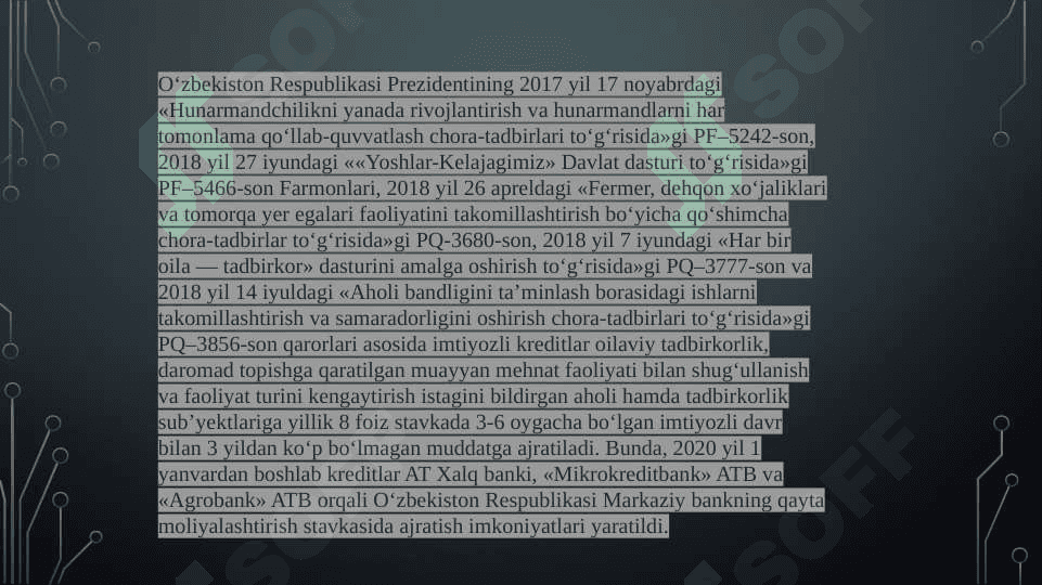 O’zbekistonda tadbirkorlikni rivojlantirish an’analarining shakllanishi 8