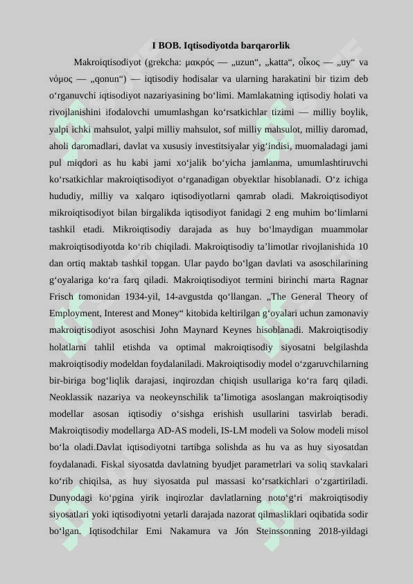 Makroiqtisodiy barqarorlashtirish siyosati va iqtisodiyotni barqaror rivojlantirish sharoitlarini shakllantirish 6