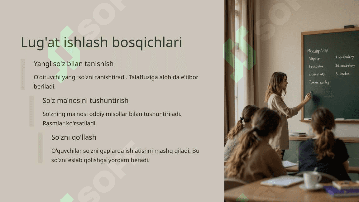 Savod o'rgatish darslarida lugat bilan ishlash 3
