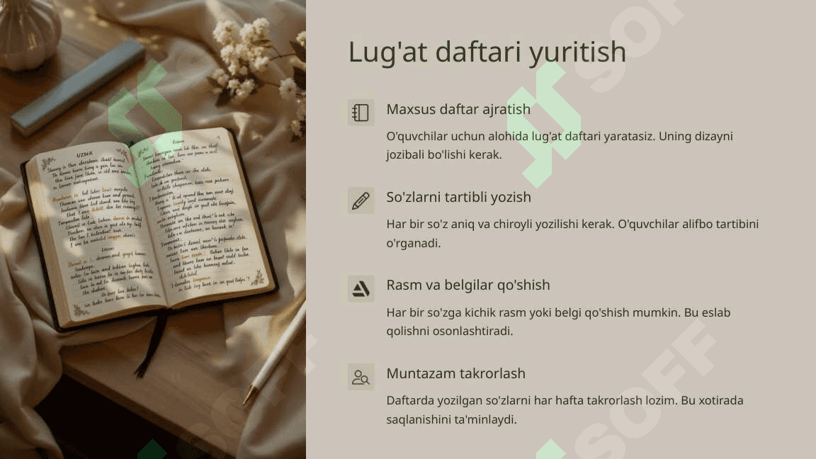 Savod o'rgatish darslarida lugat bilan ishlash 4