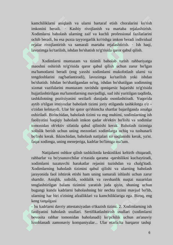 Boshqaruv xodimlarining mehnatlari sifatini baholash 5