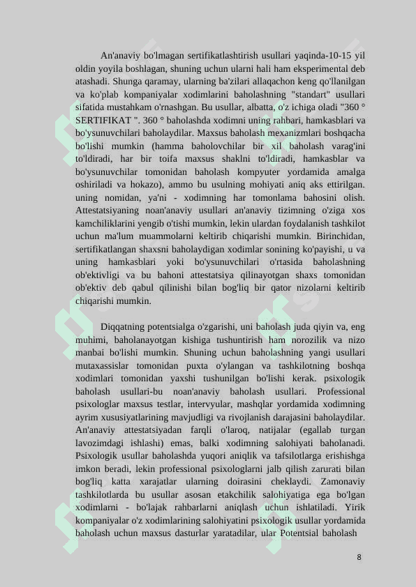 Boshqaruv xodimlarining mehnatlari sifatini baholash 7