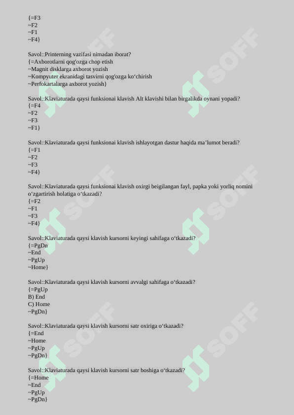 AKT dan 180 ta test javoblari bilan 3