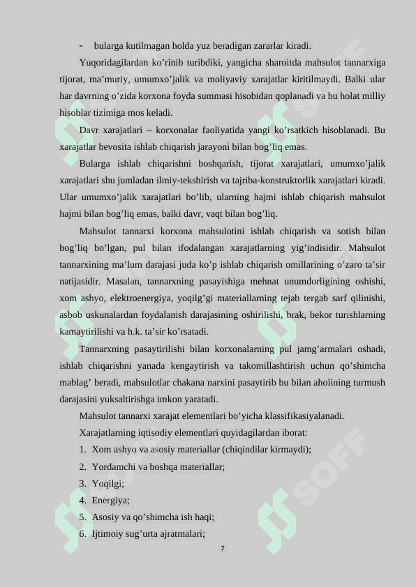 Maxsulot ishlab chiqarish xarajatlari va ularni qisqartrish yo'llari 7