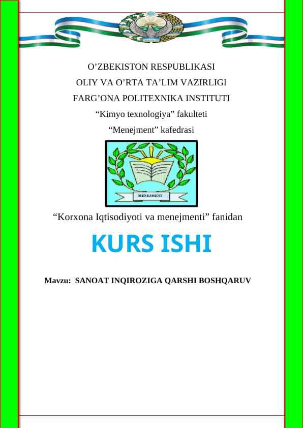 SANOAT INQIROZIGA QARSHI BOSHQARUV 1