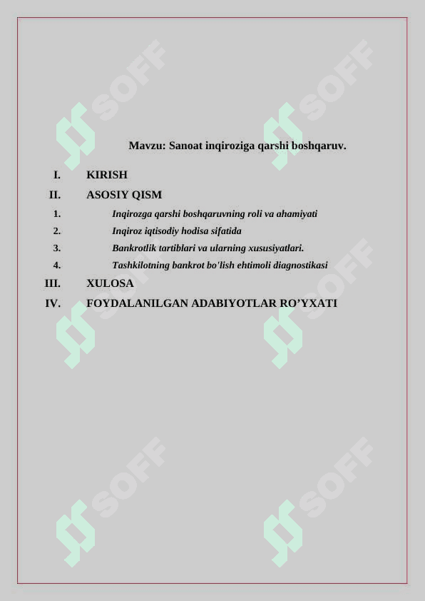 SANOAT INQIROZIGA QARSHI BOSHQARUV 2