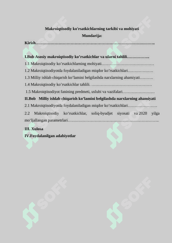 Makroiqtisodiy ko'rsatkichlarning tarkibi va mohiyati 2