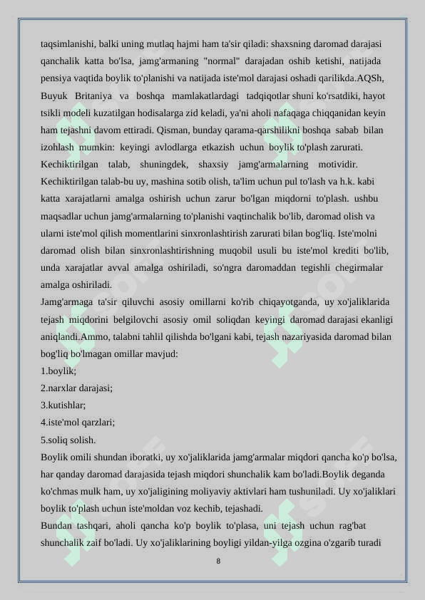 Iqtisodiy jamg’arish mohiyati va manbalari 8