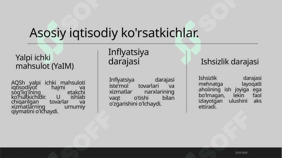 AQSH respublikasining iqtisodiy o’sish ko’rsatgichlari. 4