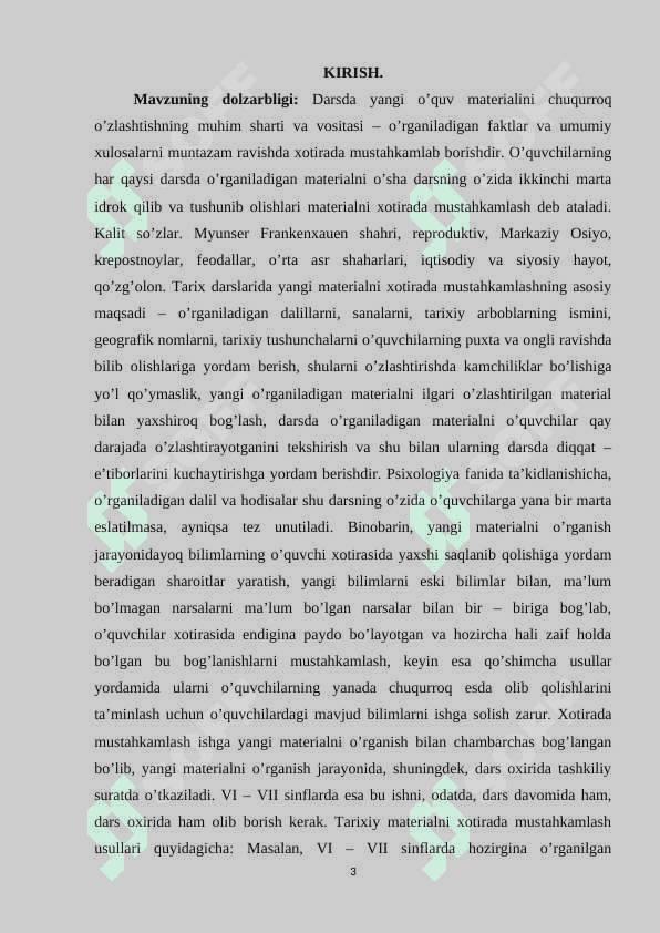 Yodlash va takrorlash tarixiy voqealarni eslab qolish usullari sifatida 3