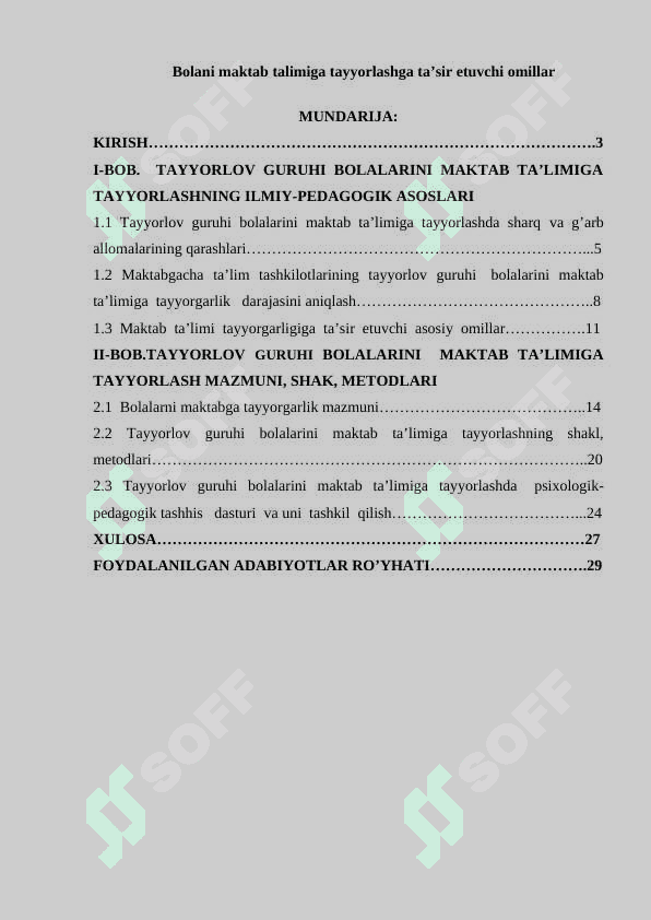 Bolani maktab ta'limiga tayyorlashga ta’sir etuvchi omillar 2