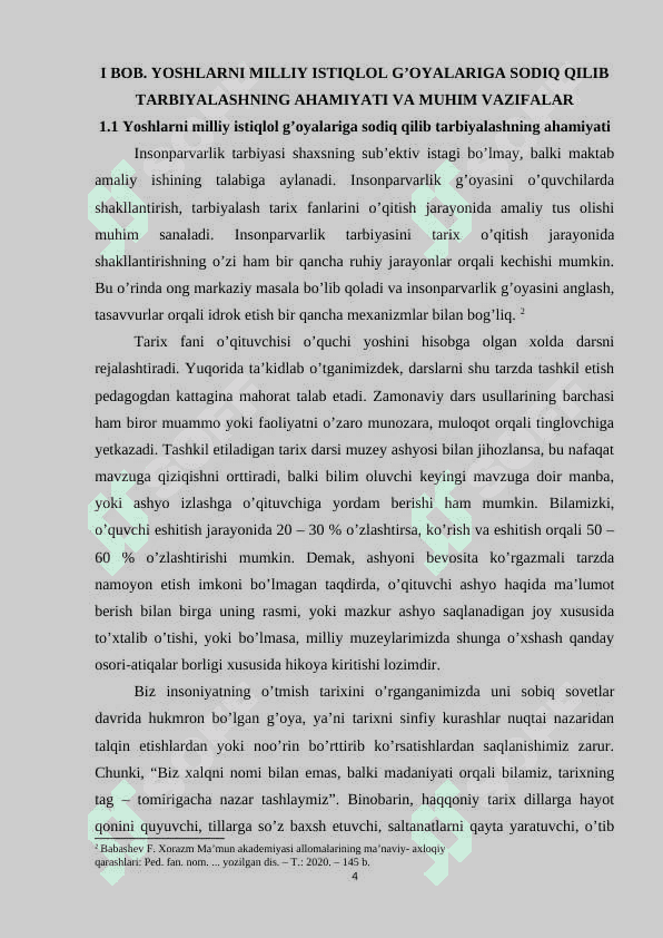 Ijtimoiy-gumanitar fanlarga ixtisoslashgan maktablarda Tarix darslarida o’quvchilarni milliy istiqlol g’oyasi ruhida tarbiyalash 4