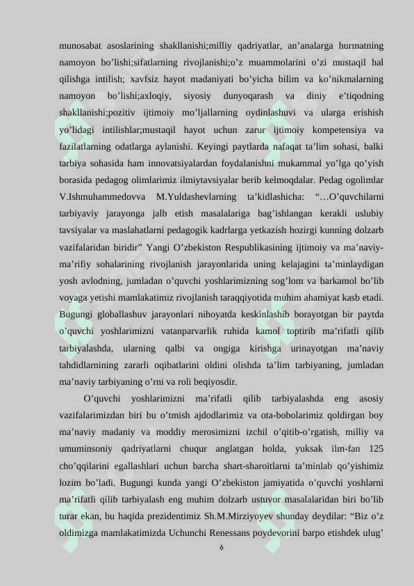 Ijtimoiy-gumanitar fanlarga ixtisoslashgan maktablarda Tarix darslarida o’quvchilarni milliy istiqlol g’oyasi ruhida tarbiyalash 6
