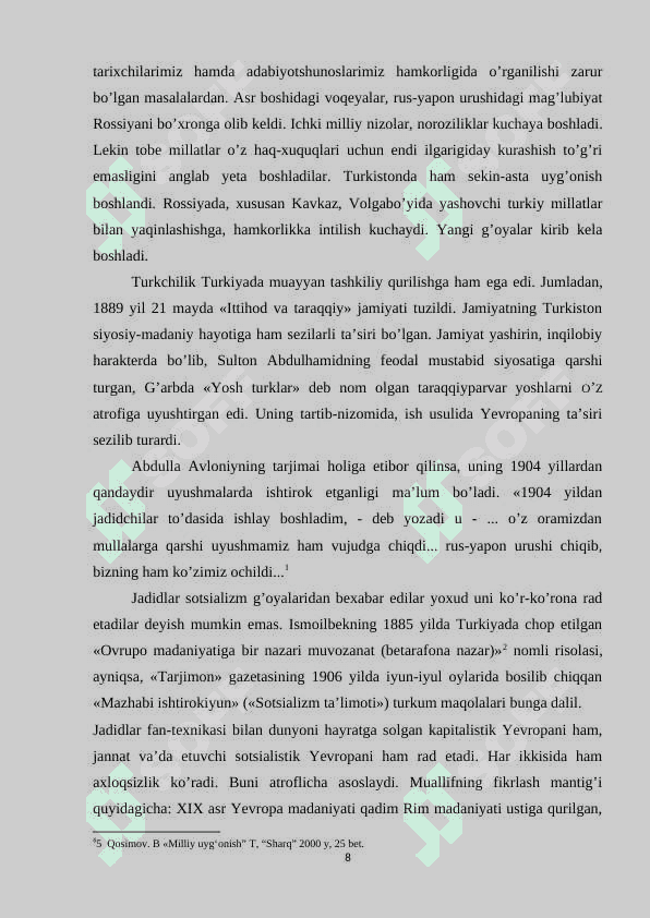 Turkiston jadidlarining maorif sohasidagi tajribasini o’rganish 8