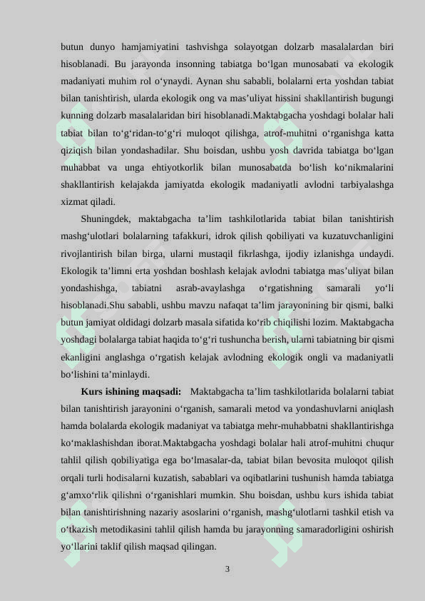 MAKTABGACHA TA'LIM TASHKILOTLARIDA TABIAT BILAN TANISHTIRISH MASHG‘ULOTLARINI O‘TKAZISH 3