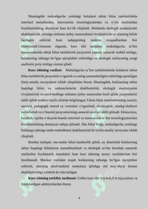 MAKTABGACHA TA'LIM TASHKILOTLARIDA TABIAT BILAN TANISHTIRISH MASHG‘ULOTLARINI O‘TKAZISH 4