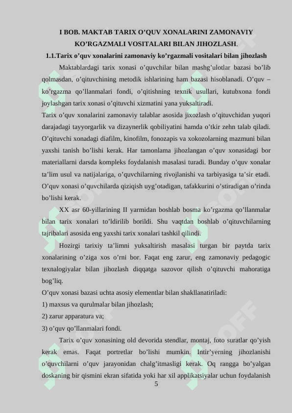 TARIX XONASIDA KO’RGAZMALI VOSITALAR YARATISH. 5