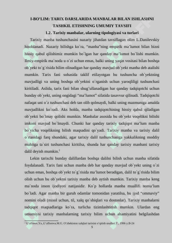 TARIX DARSLARIDA MANBALAR BILAN ISHLASH 5